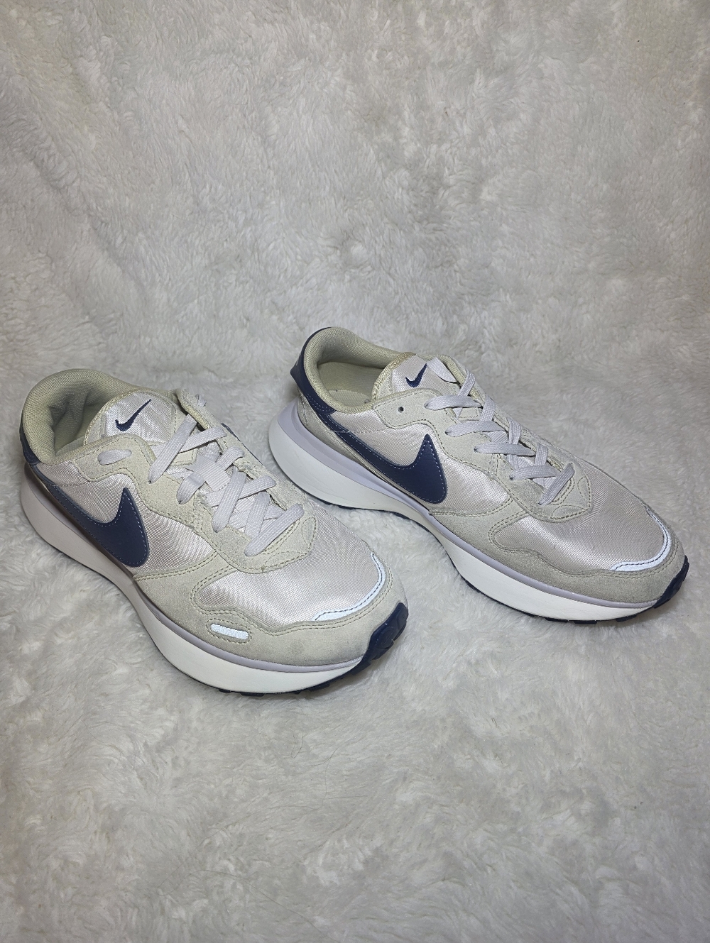 Nike Phoenix Waffle Light Orewood Brown Navy Retro Sneakers EUC Womens Size 9